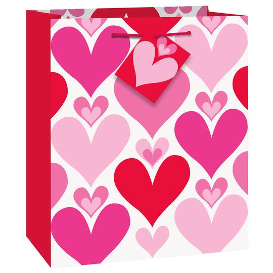 Red Pink Hearts Valentines Day Gift Bag